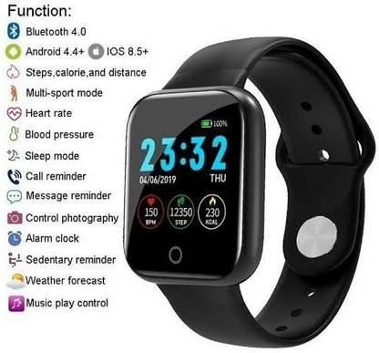 Stybits Best buy Y68 smart watch with remote camera control(black strap only) Smartwatch