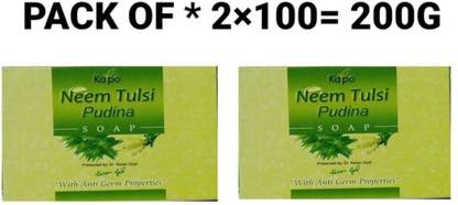 KAIPO Pure & Primium Neem Tulsi Pudina Soap ( 2X100=200g) ( Pack Of - 2)