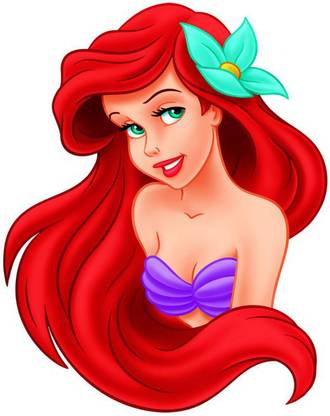 skgraphics 60 cm Ariel with open red hair wall sticker Self Adhesive Sticker
