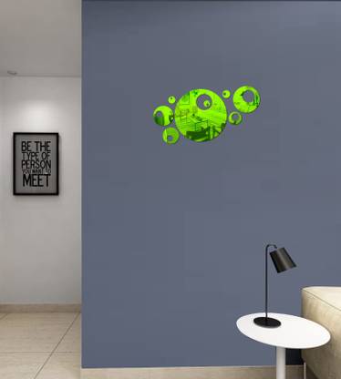 Psychedelic Collection 48.26 cm golden acrylic decorative circle set mirror wall sticker Self Adhesive Sticker