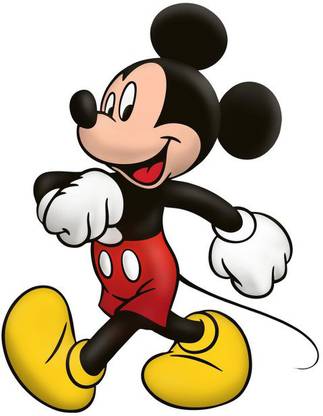 skgraphics 60 cm Mickey walking with smiley wall sticker Self Adhesive Sticker
