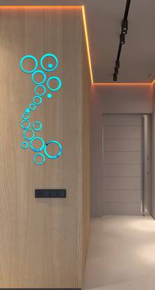 Byte Studio 8 cm beautiful circle ring set blue acrylic sticker Self Adhesive Sticker