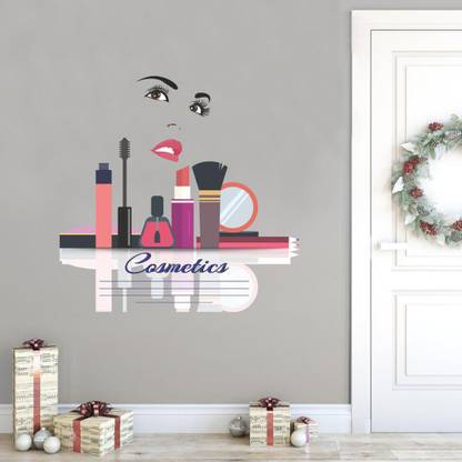Archi Graphics Studio 58 cm Archi graphics mirror cosmetic face cut (Decorative wall cosmetic sticker ) Self Adhesive Sticker