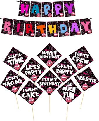 Balloonistics KPop Theme Happy Birthday Banner Props For Backdrop Decor and Photo Booth