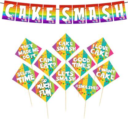 Balloonistics Cake Smash Banner Props For Backdrop Decor and Photo Booth