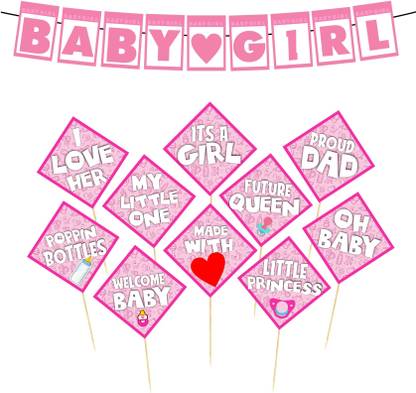 Balloonistics Its a Girl Banner Props For Backdrop Decor and Photo Booth