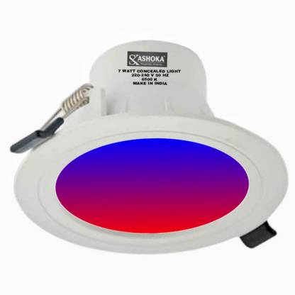 SKASHOKA 3 Color 7 Watt 1 Piece Pack Led Concealed Light Downlight Ceiling Light Recessed Ceiling Light Ceiling Lamp