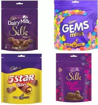 Cadbury DAIRY MILK MINIS+GEMS+5STAR+SILK Bars