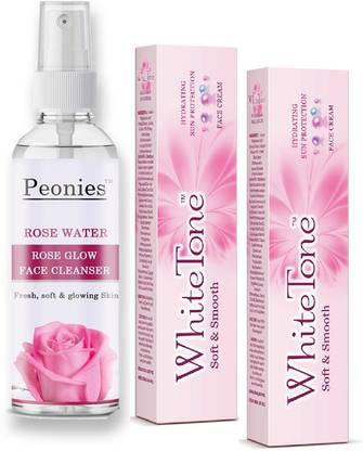 Peonies Rose Water 100ml & White Tone Face Cream 25g