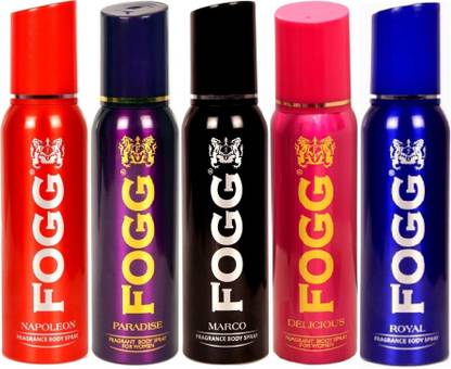 FOGG Regular Deo Combo Pack of 5 (Mix Flavors N+O+M+D+R 600ml) Body Deodorant Spray  -  For Men
