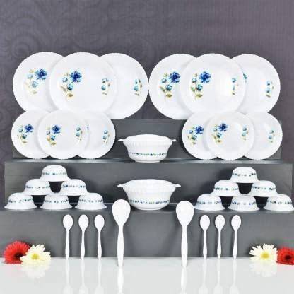 Savreen Pack of 36 Plastic Pack of 36 Plastic Dinner Set (Microwave Safe) Dinner Set (Microwave Safe) Dinner Set