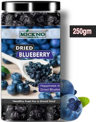 mickno organics 250gm Whole Dried Blueberries Rich Source of Antioxidants, Dry Fruits Blueberry