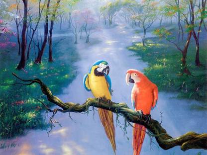 beautiful parrot painting digital Fine Art Print
