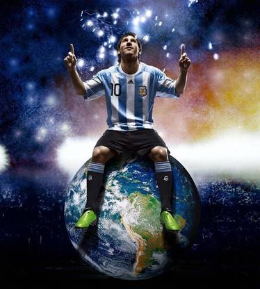 Lionel Messi ON FINE ART PAPER HD QUALITY WALLPAPER POSTER Fine Art Print