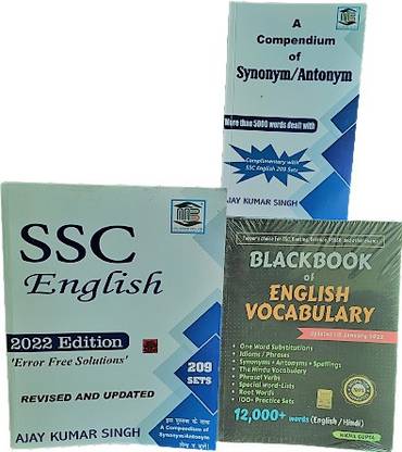 SSC English 2022 Edition ( 209 Sets ) & A Compendium Of Synonym / Antonym ( More Than 5000 Words Dealt With ) Black Book Of English Vocabulary ( Updated Till January 2022