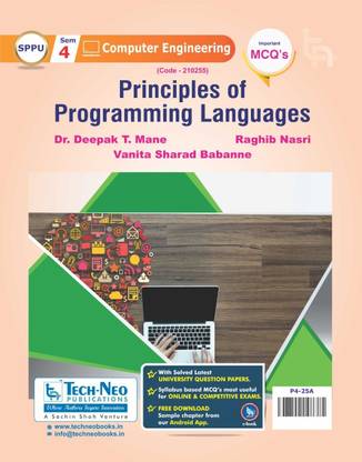 Principles Of Programming Languages (Includes Typical MCQ's) For SPPU Sem 4 Computer Course Code : 210255 Academic Year 2020-2021