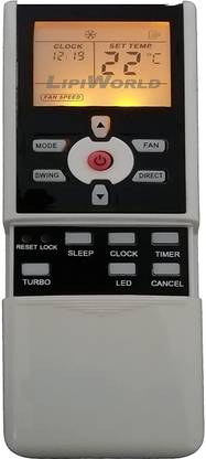 LipiWorld R07/BGE AC Remote with Display Light Backlight Compatible for (VE-55)  VOLTAS AC Remote Controller