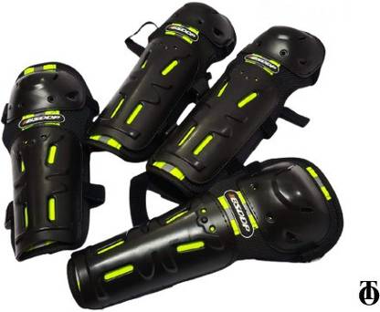 OBEROI'S TRADERS Motorcycle Knee and Elbow Protector Men / Women for Motorcycle Cycling Racing Knee Guard, Elbow Guard Free Black, Green