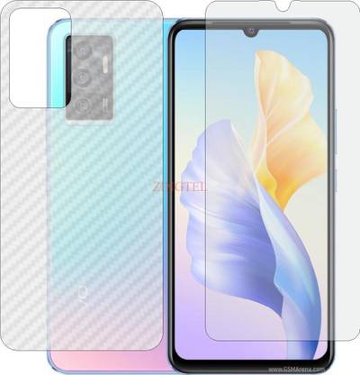 ZINGTEL Front and Back Screen Guard for VIVO V23 E 5G (Front Matte Finish & Back 3d Carbon Fiber)