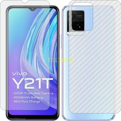 TELTREK Front and Back Screen Guard for VIVO Y21 T V2135 (Front Matte Finish & Back 3d Carbon Fiber)