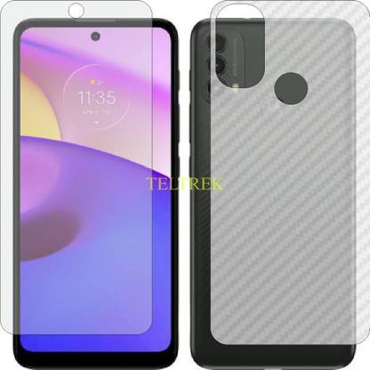 TELTREK Front and Back Screen Guard for MOTOROLA MOTO E40 (Front Matte Finish & Back 3d Carbon Fiber)