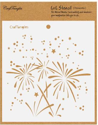 CrafTangles Fireworks CTCS44 Art and Craft Stencil