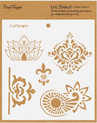 CrafTangles Indian Motifs CTCS48 Art and Craft Stencil