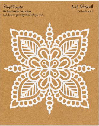 CrafTangles 4 Leaf Lace CTCS101 Art and Craft Stencil