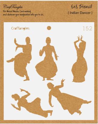 CrafTangles Indian Dancer (Silhouette) CTCS152 Art and Craft Stencil