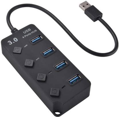FKU USB 3.0 Hub 4 Port High Speed Multi Splitter Power Adapter Switch USB Adapter