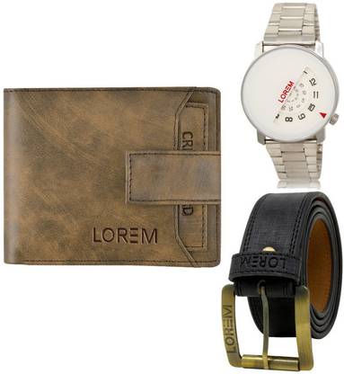 LOREM Belt, Wallet & Watch Combo