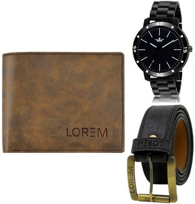 LOREM Belt, Wallet & Watch Combo