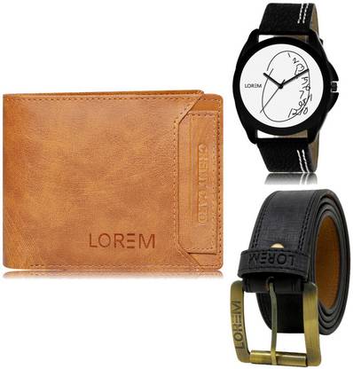 LOREM Belt, Wallet & Watch Combo