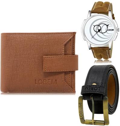 LOREM Belt, Wallet & Watch Combo