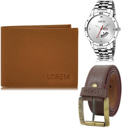 LOREM Belt, Wallet & Watch Combo