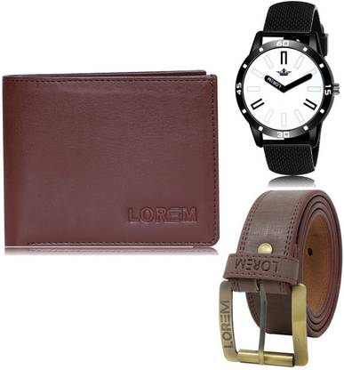 LOREM Belt, Wallet & Watch Combo