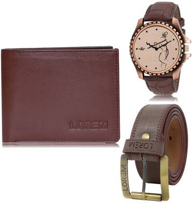 LOREM Belt, Wallet & Watch Combo