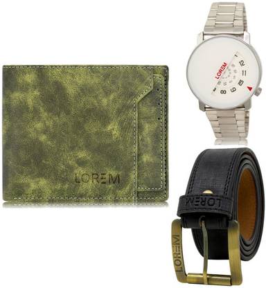LOREM Belt, Wallet & Watch Combo