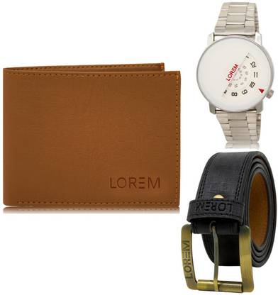 LOREM Belt, Wallet & Watch Combo
