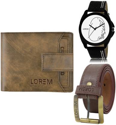 LOREM Belt, Wallet & Watch Combo