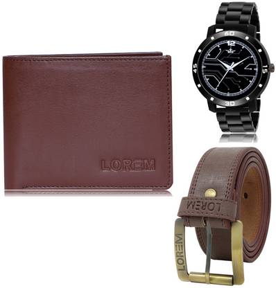 LOREM Belt, Wallet & Watch Combo