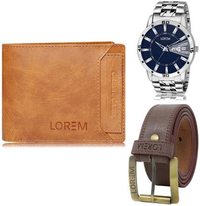 LOREM Belt, Wallet & Watch Combo