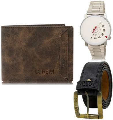 LOREM Belt, Wallet & Watch Combo