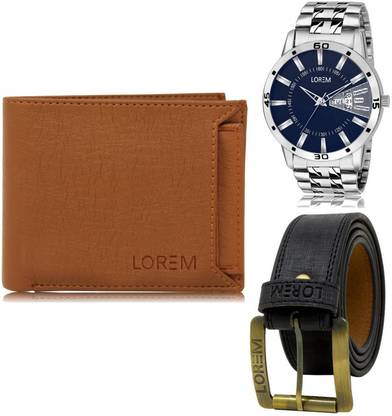 LOREM Belt, Wallet & Watch Combo