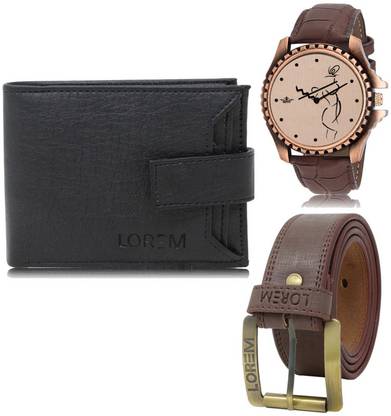LOREM Belt, Wallet & Watch Combo