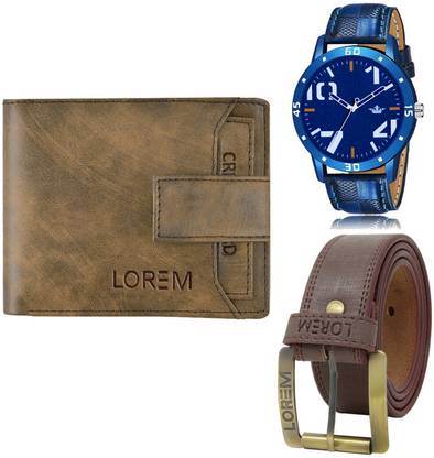 LOREM Belt, Wallet & Watch Combo