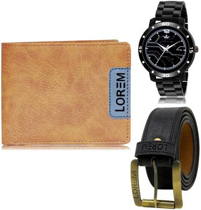 LOREM Belt, Wallet & Watch Combo