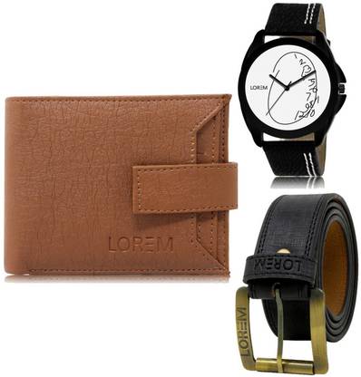 LOREM Belt, Wallet & Watch Combo