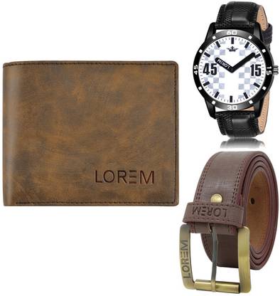 LOREM Belt, Wallet & Watch Combo