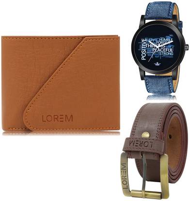 LOREM Belt, Wallet & Watch Combo